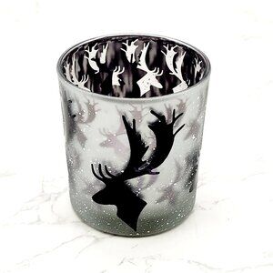 Yankee Candle Holder with Black Deer Motif